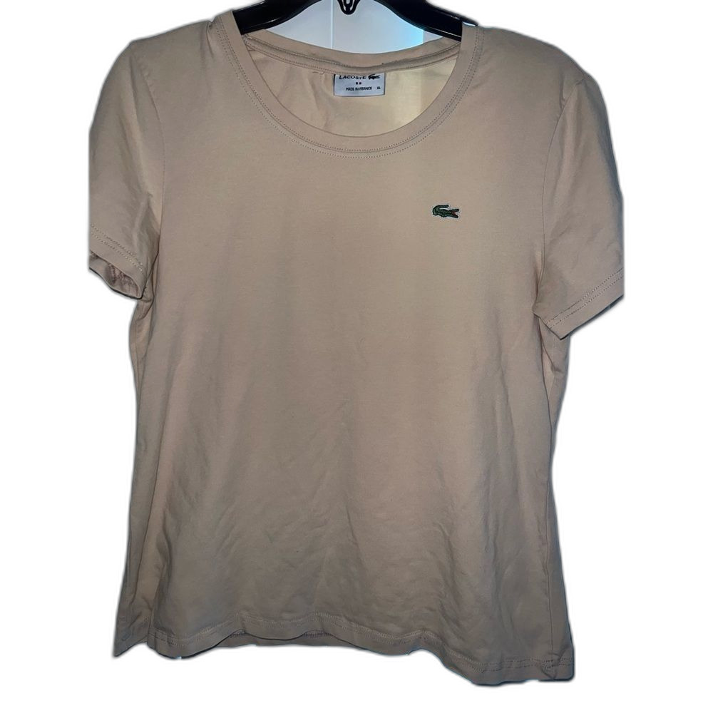Lacoste Women's Beige Short Sleeve Tee